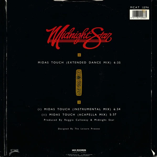 MIDNIGHT STAR, Midas Touch (Solar; MCAT 1096, UK 1986, Picture Sleeve) 12" VG/VG - Image 2