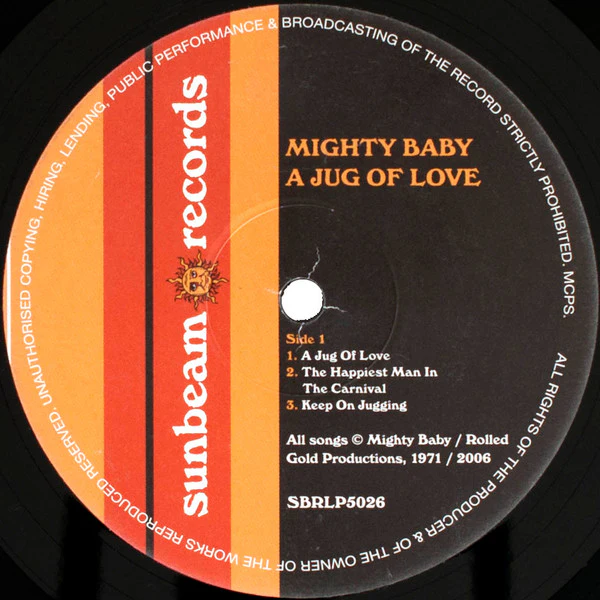 MIGHTY BABY, A Jug of Love (Sunbeam; SBRLP5026, UK 2006 Reissue, 180 Gram Vinyl, Numbered Limited Edition of 1,000) LP VG/VG+ - Image 3