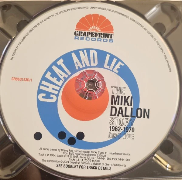 MIKI DALLON, VARIOUS, Cheat And Lie- The Miki Dallon Story 1962-1960 (Grapefruit Records; CRSEG153D, UK 2024, Double Digipak), SALE - Up to 50% Off the Original Price 2xCD VG+/VG+ - Image 3