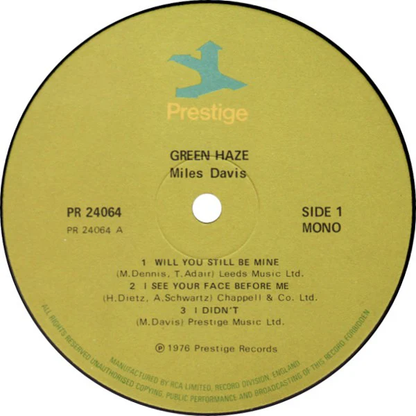MILES DAVIS, Green Haze (Prestige ; PR 24064, UK 1976, Gatefold, Mono, Remastered) 2xLP G+/VG+ - Image 3