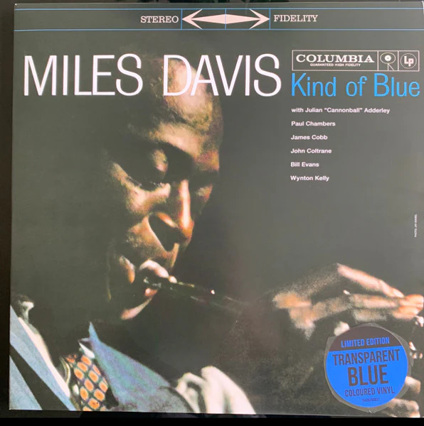 MILES DAVIS, Kind Of Blue (Columbia ; 19439780931, UK 2020, Transparent Blue Vinyl) LP VG+/EX