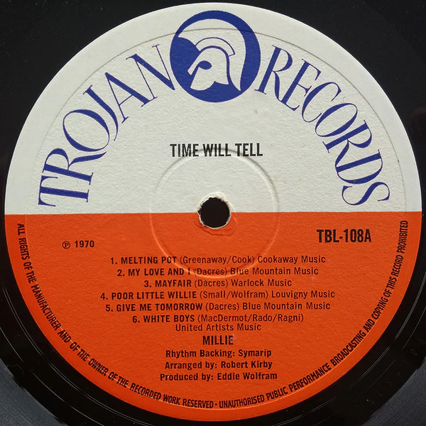 MILLIE, Time Will Tell (Trojan Records ; TBL 108, UK 1970, Laminated Front Sleeve) LP G+/VG - Image 3