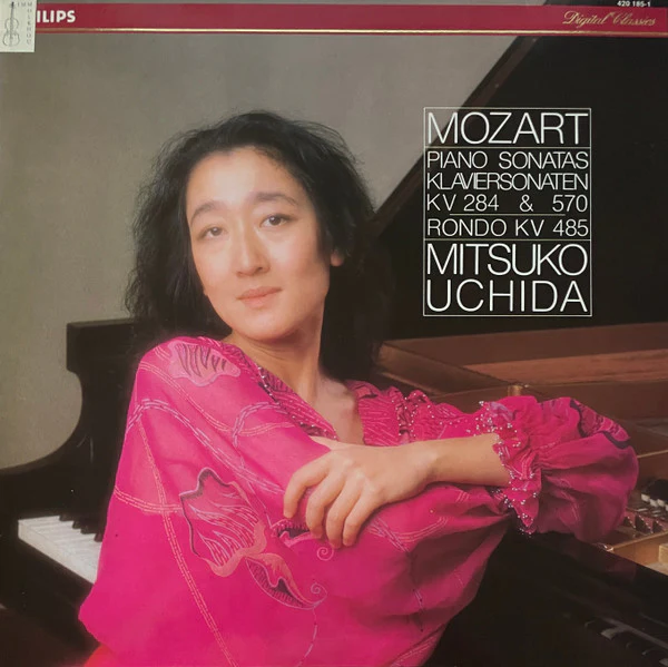 MITSUKO UCHIDA, Mozart: Piano Sonatas KV 284 & 570; Rondo KV 485 (Philips; 420 185-1, Europe 1987) LP VG/VG