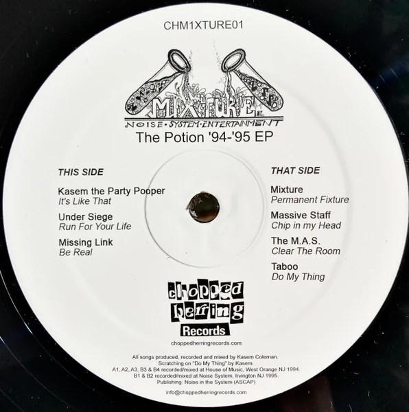 MIXTURE, The Potion '94-'95 EP (Chopped Herring Records; CHM1XTURE01, UK 2022, Stickered Plain Sleeve) 12" EP EX/EX - Image 2