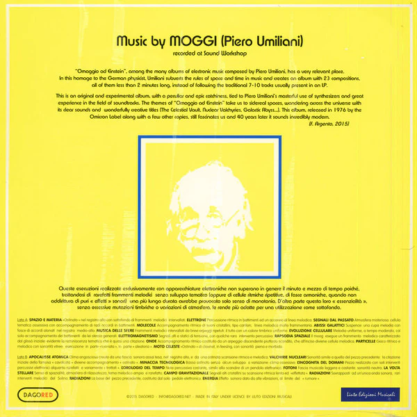 MOGGI, Omaggio Ad Einstein (Dagored; RED303, Italy 2015 Reissue) LP EX/EX - Image 2