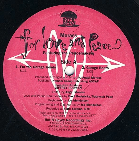 MORAES FEATURING THE PEACEMAKERS, For Love And Peace (Hot 'N' Spycy; 1281-1, US 1995) 12" /G+