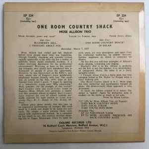 MOSE ALLISON, One Room Country Shack (Esquire Records Ltd.; Ep 224, UK 1960, Picture sleeve), SALE - Up to 50% Off the Original Price 7" EP P/VG - Image 2