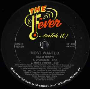MOST WANTED, Calm Down (Fever; SF 830, US 1989, Company Sleeve) 12" VG/EX - Image 2