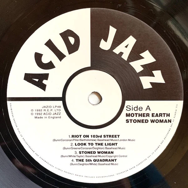 MOTHER EARTH, Stoned Woman (Acid Jazz; JAZID 48LP, UK 1992) LP VG/VG - Image 3