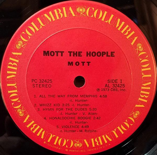 MOTT THE HOOPLE, Mott (Columbia; PC 32425, US 1970s Reissue, Gatefold, Pitman Pressing) LP VG/VG - Image 3