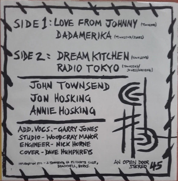 MOVITA, Love From Johnny (Open Door; MOV 1, UK 1982, White Label, Hand-Painted Paper Sleeve), SALE - Up to 50% Off the Original Price 12" G+/VG - Image 2