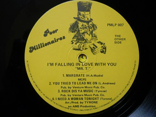 MR. T., I'm Falling In Love With You (Poor Millionaires; PMLP 007, UK 1980s) LP VG+/VG+ - Image 3