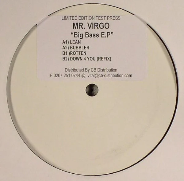 MR. VIRGO, Big Bass E.P (Not On Label; MRV 002, UK ) 12" /G+