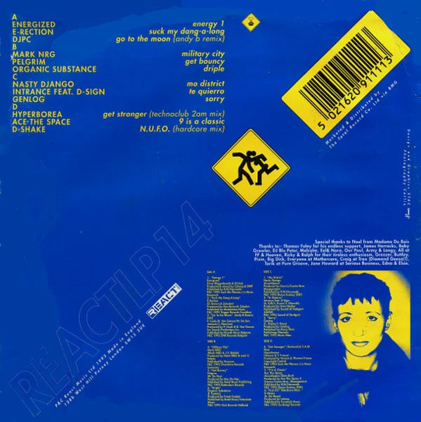 MRS WOOD, Mrs Wood Teaches Techno (React; REACTLP 14, UK 1993) 2xLP VG/VG - Image 2