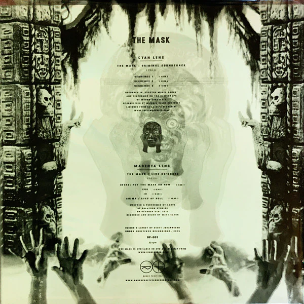 MYRON SCHAEFFER, LARVA, The Mask - Soundtracks (Ondes Positives Recordings ; OP-001, UK 2015, Die Cut Gatefold In Printed Plastic Outer Sleeve, 2 Inserts, Numbered Card, Postcard And Lobby C 2xLP EX/EX - Image 2