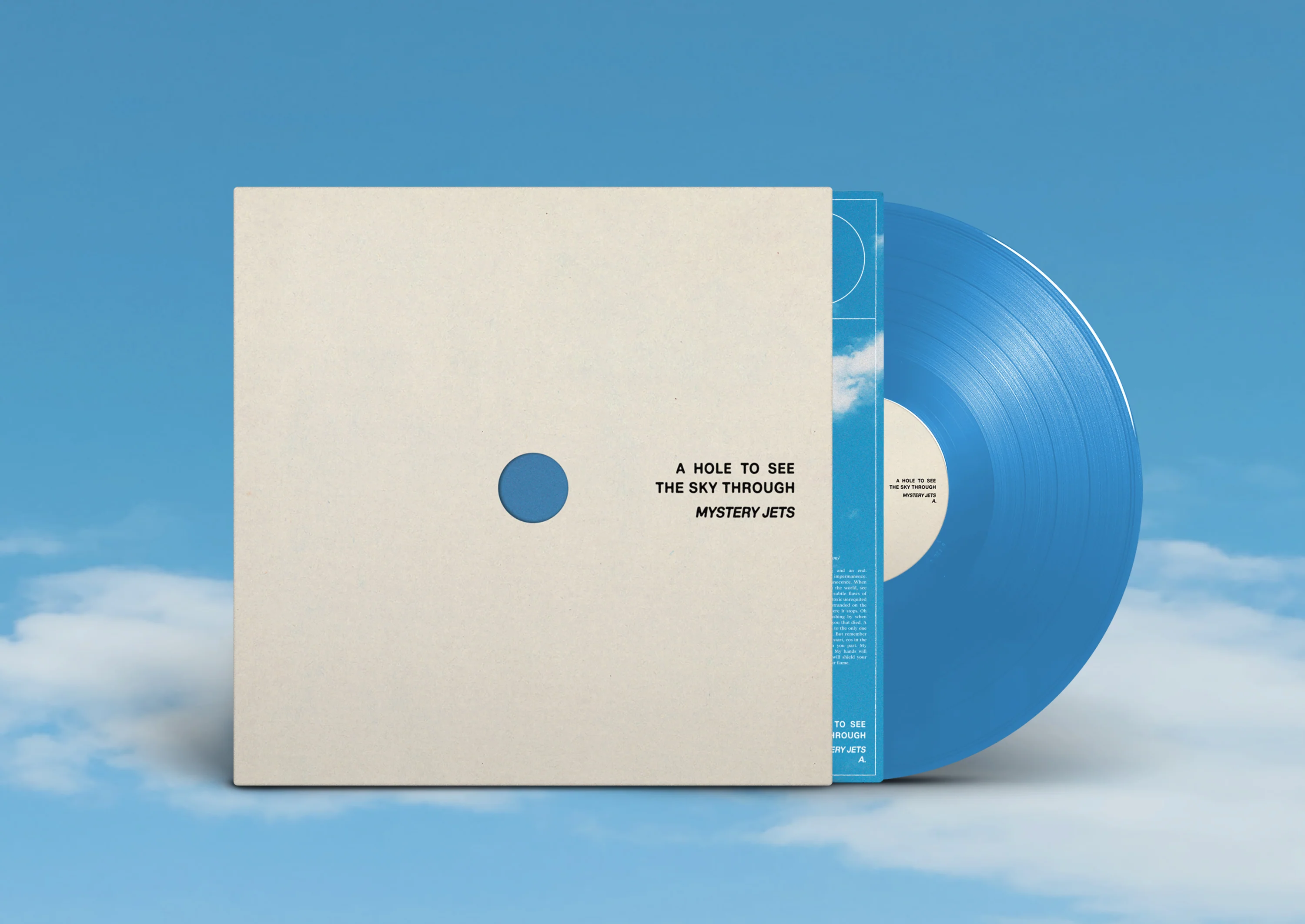 MYSTERY JETS, A Hole To See The Sky Through (Fiction Records; Jets7004, UK 2026, Indie Exclusive Blue Vinyl w/ Die-Cut Sleeve & Perforated Inner for ‘See The Sky’ effect + Signed Insert.) LP NEW/NEW - PRE-ORDER - Image 2