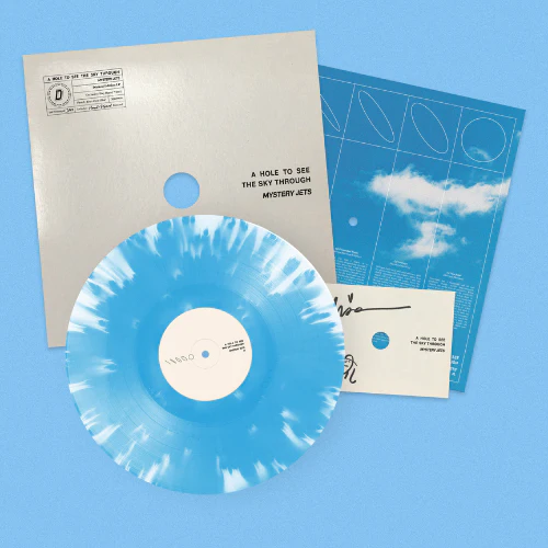 MYSTERY JETS, A Hole To See The Sky Through - Dinked Edition (Fiction Records; Jets7003, UK 2026, Blue & White "Sky Burst" Vinyl, Limited Pressing of 1,000, Dinked Edition No. 414, "See The LP NEW/NEW - PRE-ORDER