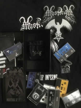 MYSTICUM, Industries Of Inferno (Darkness Shall Rise Productions; DSR145, Germany 2022, Box Set, Book, 5 Posters) 8xCassette VG+/EX - Image 2
