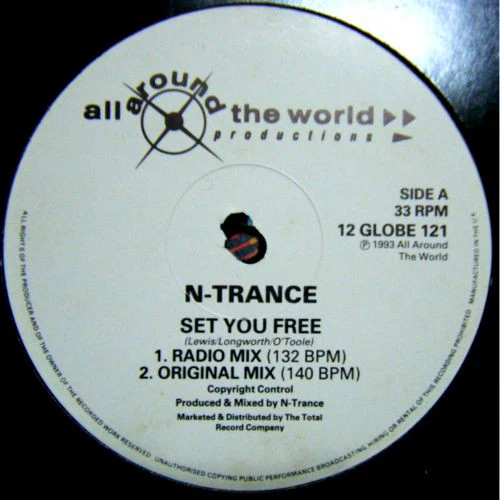 N-TRANCE, Set You Free (All Around The World; 12 GLOBE 121, UK 1993) 12" /G+