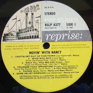 NANCY SINATRA, Movin' with Nancy (Reprise Blue & Yellow Riverboat; RSLP6277, UK 1967, Laminated Flipback Sleeve, Stereo) LP VG/VG+ - Image 3