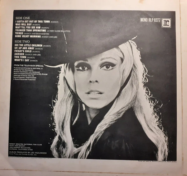 NANCY SINATRA, Movin' with Nancy (Reprise Blue & Yellow Riverboat; RLP6277, UK 1968, Laminated Flipback Sleeve, Mono) LP VG/VG - Image 2