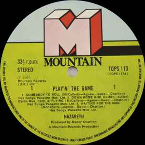 NAZARETH, Play'n' The Game (Mountain; TOPS 113, UK 1976, Inner) LP VG/G+ - Image 3