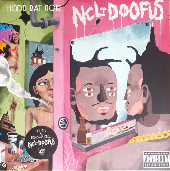 NCL & DOOFUS, Hood Rat Noir (de Rap Winkel Records; DRW082, Netherlands 2020, Inner, Green/ Pink split coloured Vinyl) LP EX/EX