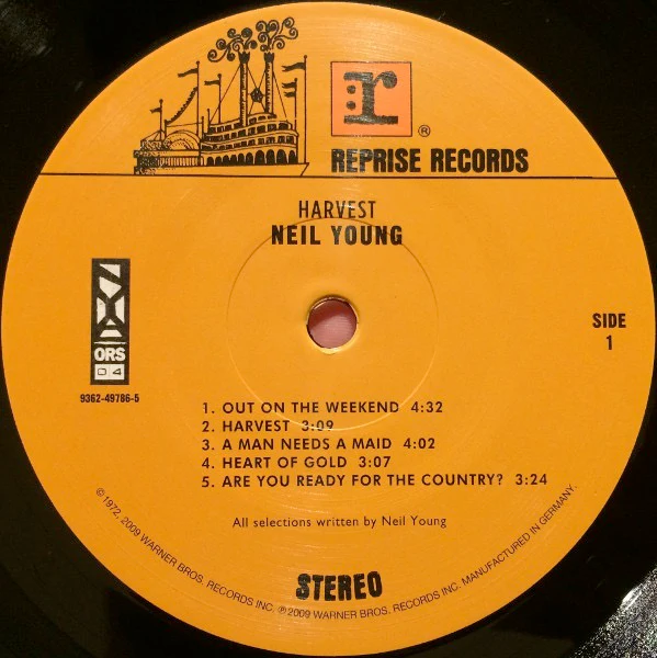 NEIL YOUNG, Harvest (Reprise Records ; 9362-49786-5, Europe 2009 Reissue, Gatefold, insert, 180 Gram Vinyl) LP NEW/NEW - Image 3