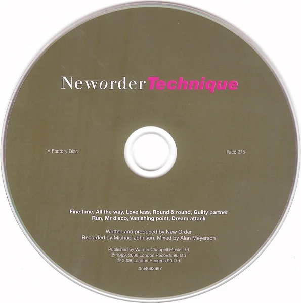 NEW ORDER, Technique (Rhino Records; 2564693697, UK 2009 Reissue, Double Digipak) 2xCD VG+/VG+ - Image 3