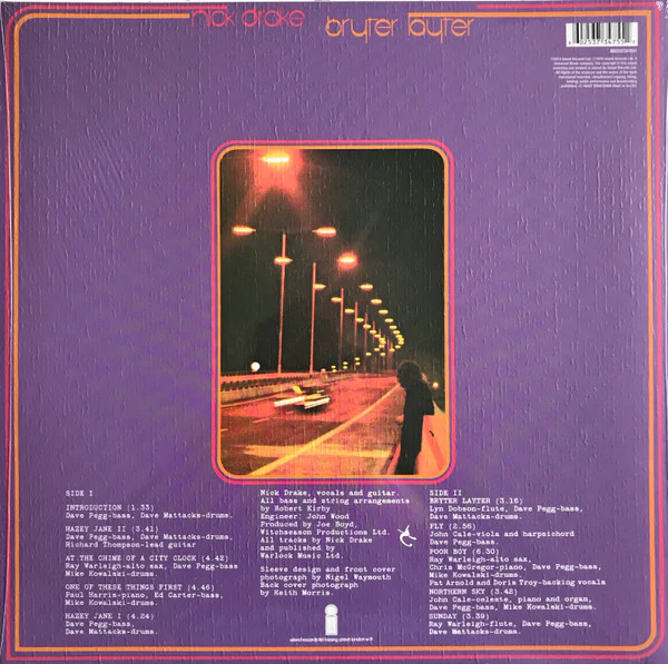 NICK DRAKE, Bryter Layter (Back To Black; 3734755, UK 2013 Reissue, Textured Sleeve, Inner, 180 Gram Vinyl) LP NEW/NEW - Image 2
