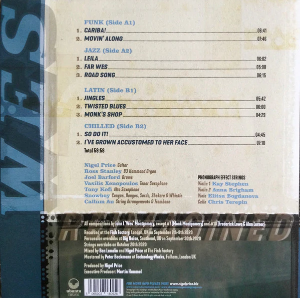 NIGEL PRICE, NIGEL PRICE ORGAN TRIO, Wes Reimagined (Ubuntu Music; UBU0080LP, UK 2021, Gatefold) 2xLP VG+/VG+ - Image 2