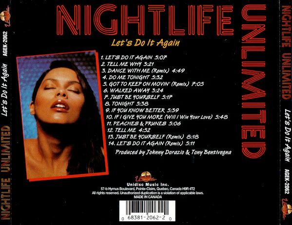NIGHTLIFE UNLIMITED, Let's Do It Again (Unidisc; AGEK-2062, Canada 1997) CD VG+/VG+ - Image 2