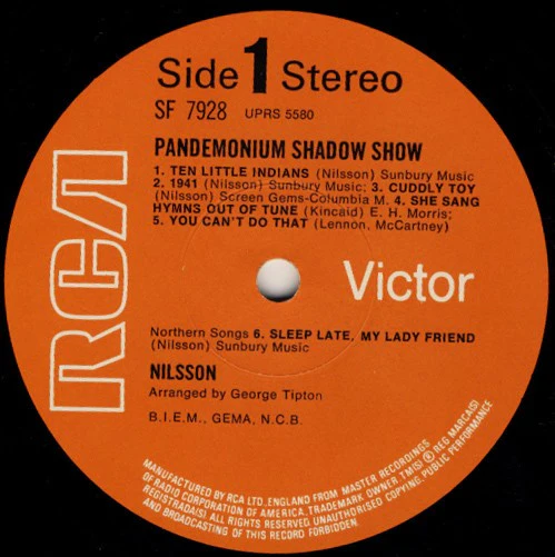 NILSSON, Pandemonium Shadow Show (RCA Victor Orange; SF-7928, UK 1968 Reissue, Laminated Front Sleeve) LP VG+/VG - Image 3