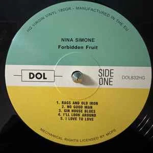 NINA SIMONE, Forbidden Fruit (DOL; DOL832HG, Europe 2022 Reissue, Gatefold, 180 Gram Vinyl.) LP NEW/NEW - Image 3