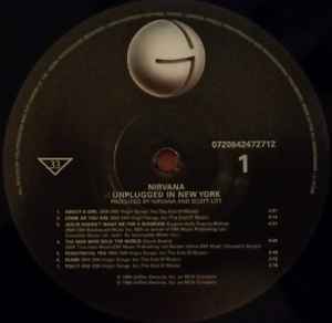 NIRVANA, MTV Unplugged In New York (Geffen; GEF24727, Europe 2024 Reissue, Inner, Made In France Sticker on Rear Sleeve) LP NEW/NEW - Image 3