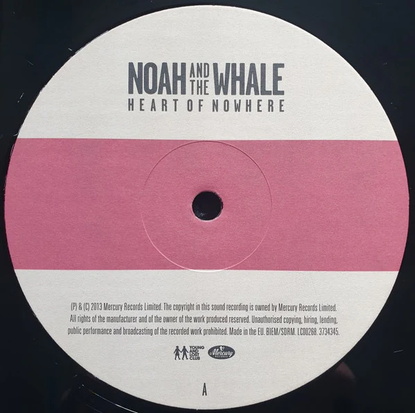 NOAH AND THE WHALE, Heart of Nowhere (Mercury; 3734345, Europe 2013, Inner & Insert), SALE - Up to 50% Off the Original Price  LP EX/VG+ - Image 3