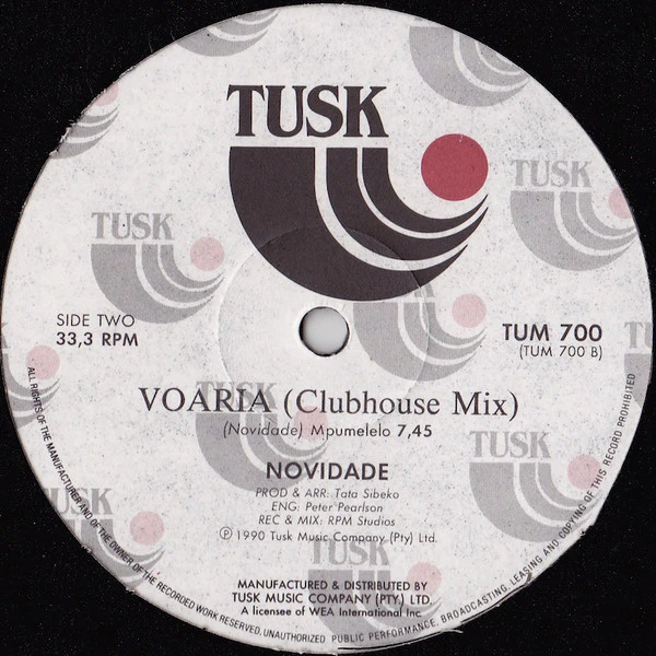 NOVIDADE, Voaria (Tusk Music; TUM 700, South Africa 1990, Picture Sleeve) 12" VG+/VG+ - Image 3