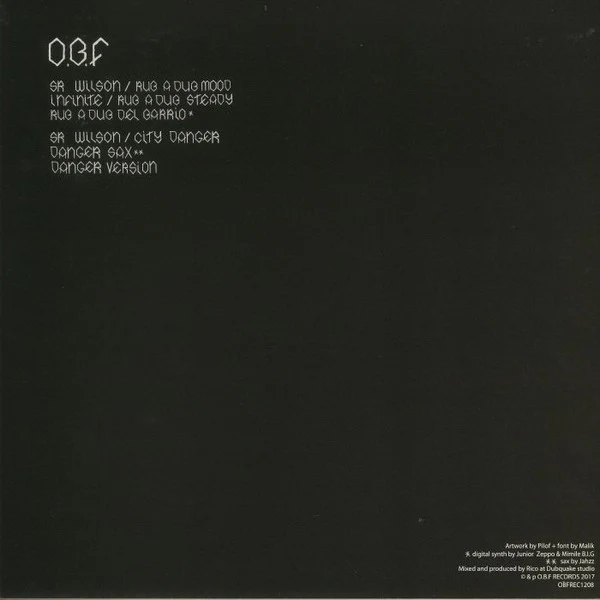 O.B.F. FEAT SR. WILSON AND INFINITE, Rub A Dub Mood / City Danger (O.B.F. Records; OBFREC1208, France 2017, Picture Sleeve) 12" VG/G+ - Image 2