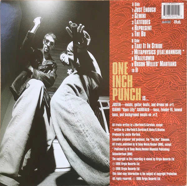 ONE INCH PUNCH, Tao Of The One Inch Punch (Hut Recordings; HUTLP 39, UK 1996, Picture Sleeve, Inner) LP VG+/VG+ - Image 2