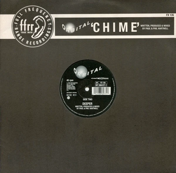 ORBITAL, Chime / Deeper (ffrr; FX135, UK 1990, Titled Company Sleeve) 12" G+/VG