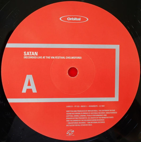 ORBITAL, Satan Live (Internal; LIARX 37, Europe 1996, Picture Sleeve, 2 Inners) 2x12" EP VG/G+ - Image 3
