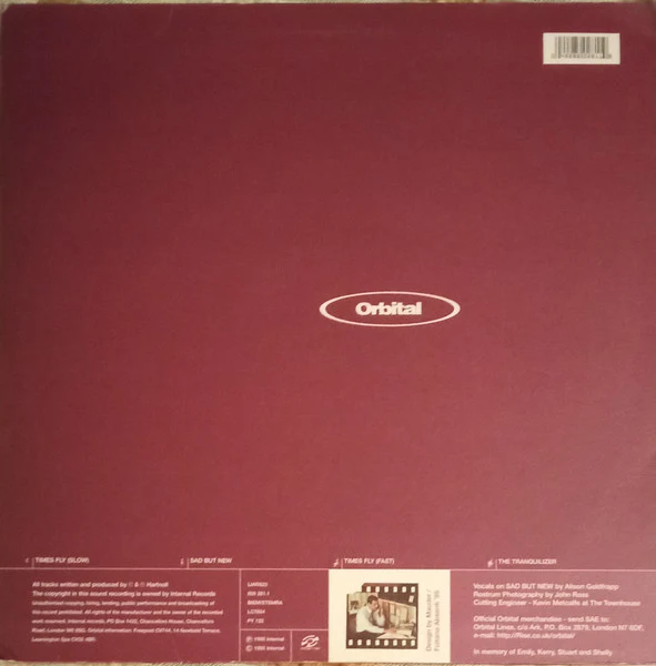 ORBITAL, Times Fly (Internal; LIARX23, Europe 1995, Picture Sleeve) 2x12" EP VG/G+ - Image 2
