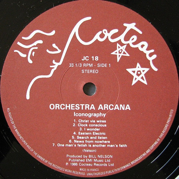 ORCHESTRA ARCANA, Iconography (Cocteau Records; JC 18, UK 1986, Bill Nelson) LP VG/VG+ - Image 3