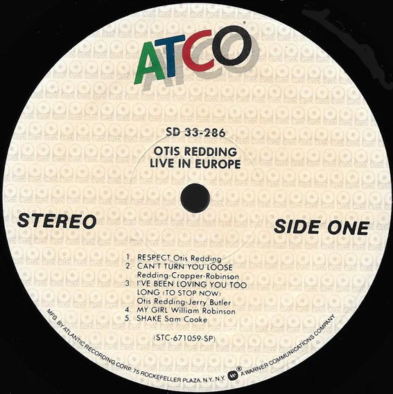 OTIS REDDING, Otis Redding Live In Europe (ATCO Records; SD 33-286, US Reissue, Company Inner) LP VG+/VG+ - Image 3