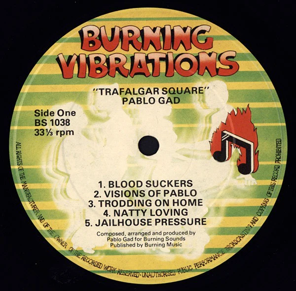 PABLO GAD, Trafalgar Square (Burning Vibrations; BS1038, UK 1980) LP G+/G+ - Image 3