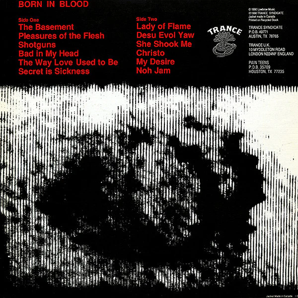 PAIN TEENS, Born In Blood (Trance; TR-03, Europe 1990, Insert) LP VG/VG+ - Image 2