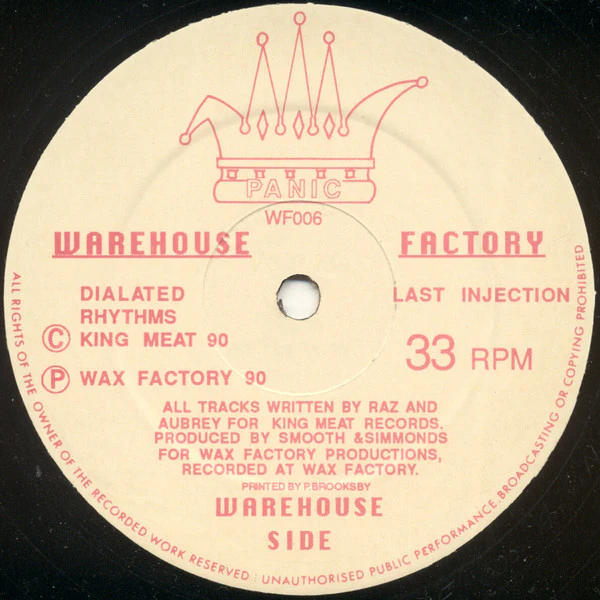 PANIC, Dialated Rhythms / Last Injection (Wax Factory Productions; WF 006, UK 1990) 12"  /VG