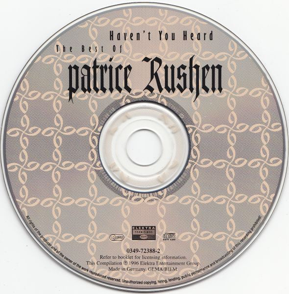 PATRICE RUSHEN, Haven't You Heard - The Best Of Patrice Rushen (Elektra ; 0349-72388-2, Europe 1996) CD VG+/VG+ - Image 3