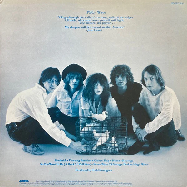 PATTI SMITH GROUP, Wave (Arista; SPART 1086, UK 1979, Blue Text On Rear, Insert) LP VG/VG - Image 2