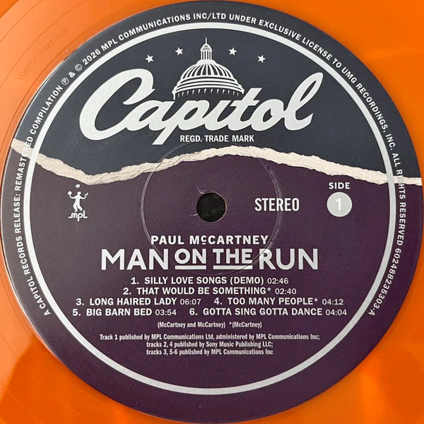 PAUL MCCARTNEY AND WINGS, Man On The Run: Music From The Motion Picture Soundtrack (UME; 8823528, Europe 2026, Inner, With Poster, 180 Gram Black Vinyl) LP NEW/NEW - Image 3